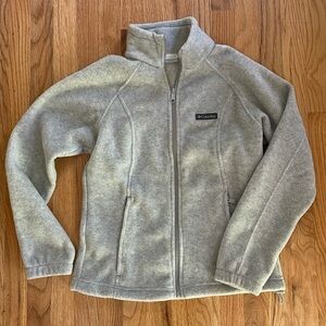 Columbia Women Grey Full Zip Jacket Fleece Coat Zippered Hand Pockets M